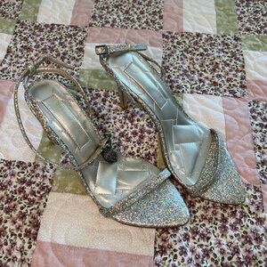 Kurt Geiger metallic silver heels NWOT